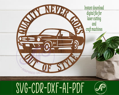 Mustang wall sign design SVG / DXF / AI / PDF / CDR