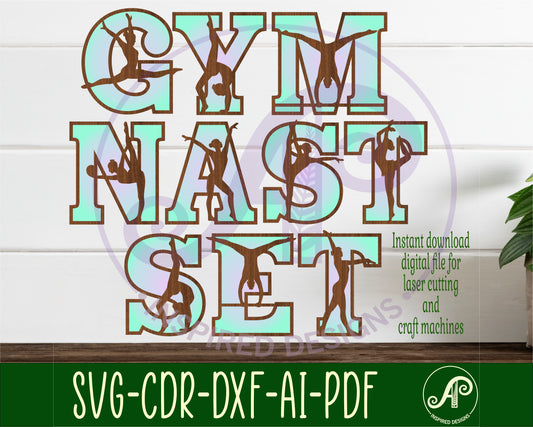 Gymnast alphabet letter set. 55 letter options