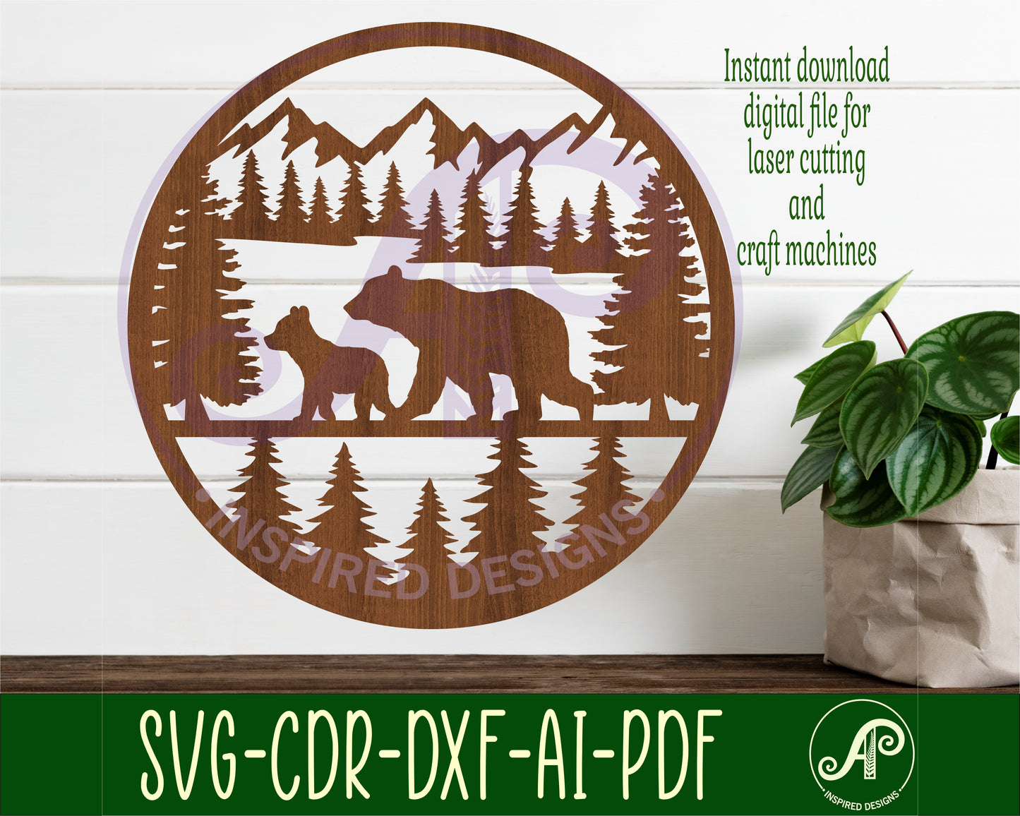 Bears wall sign design SVG / DXF / AI / PDF / CDR