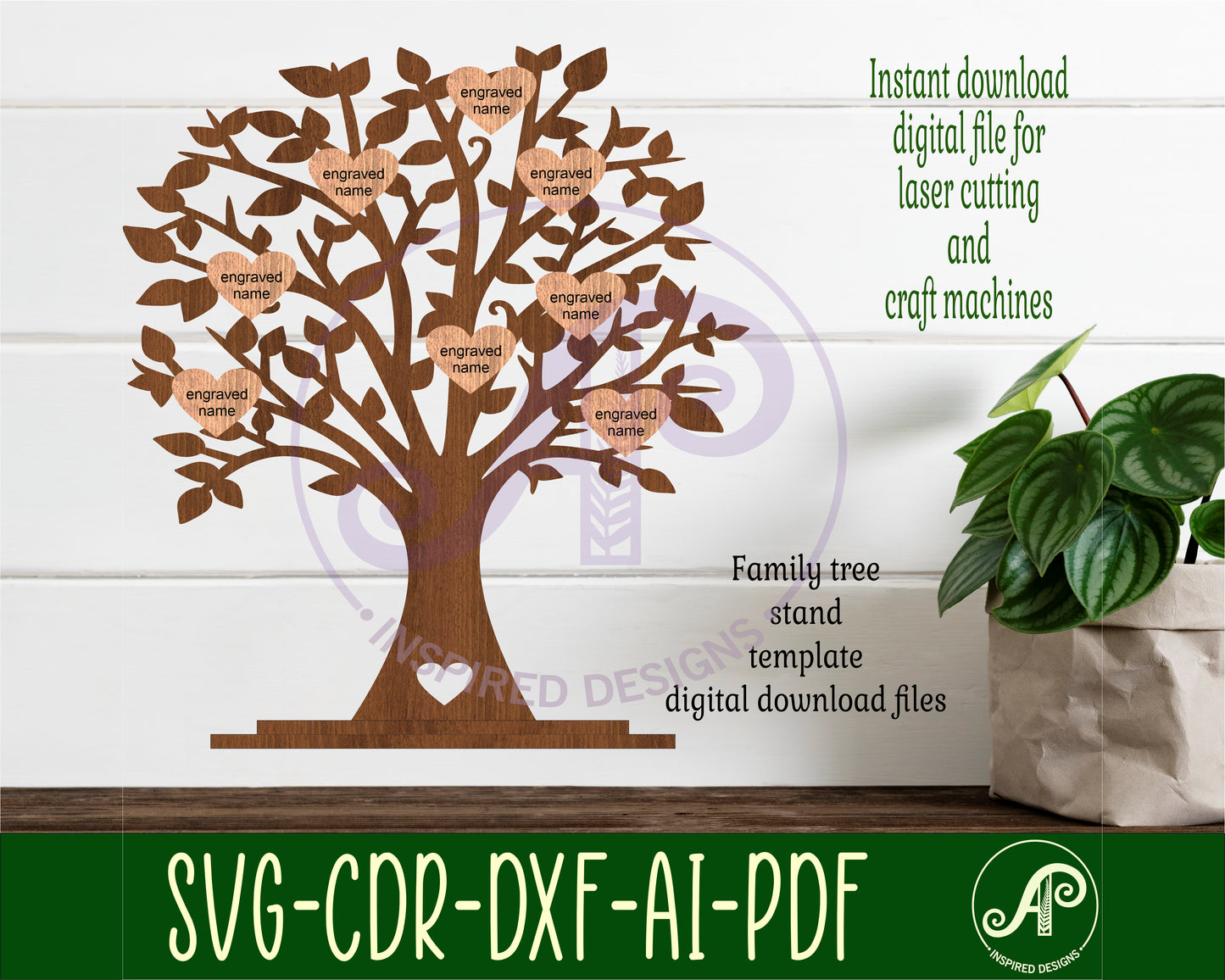 Family tree stand design SVG / DXF / AI / PDF / CDR