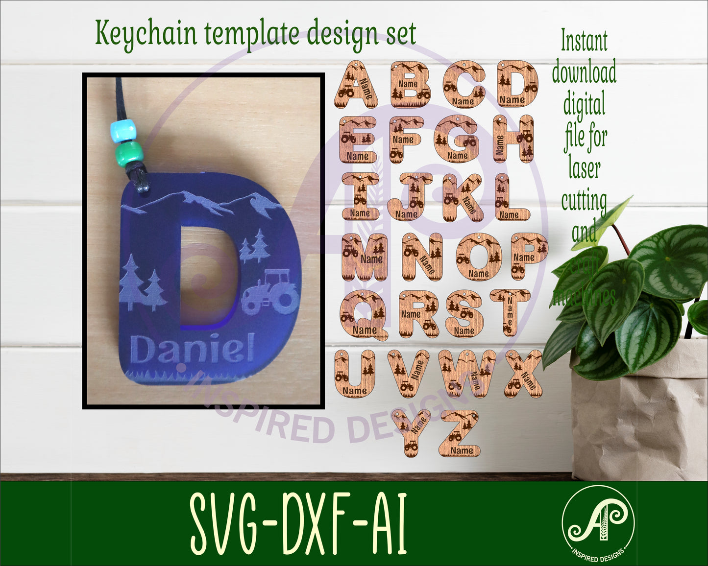 Farm letter tag designs SVG / DXF / AI