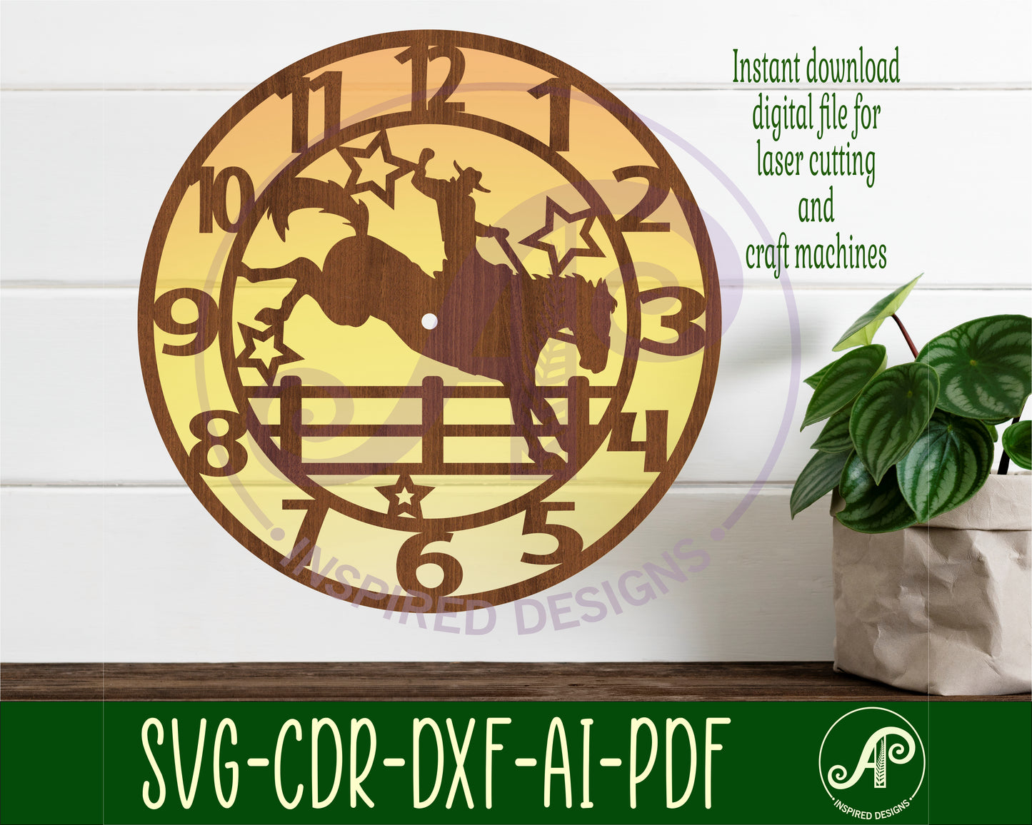 Rodeo clock template design