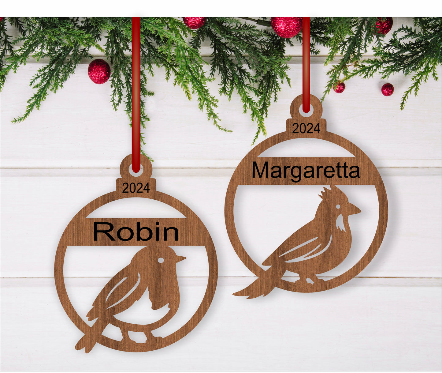 Bird Christmas Ornament SVG laser cut files