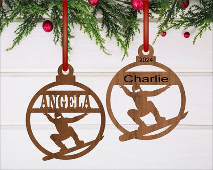 Snowborder Christmas Ornament SVG laser cut files