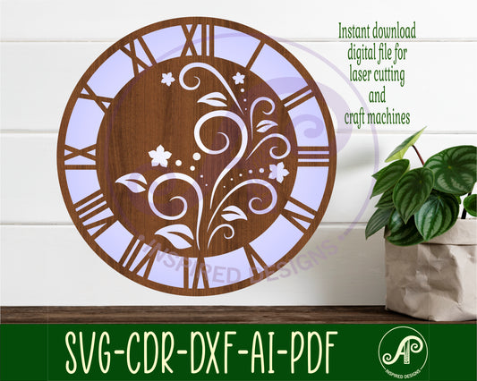 Flourish wall clock template designs