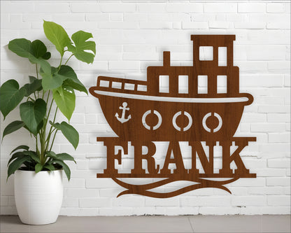 Tug boat name sign SVG / DXF / AI / PDF / CDR