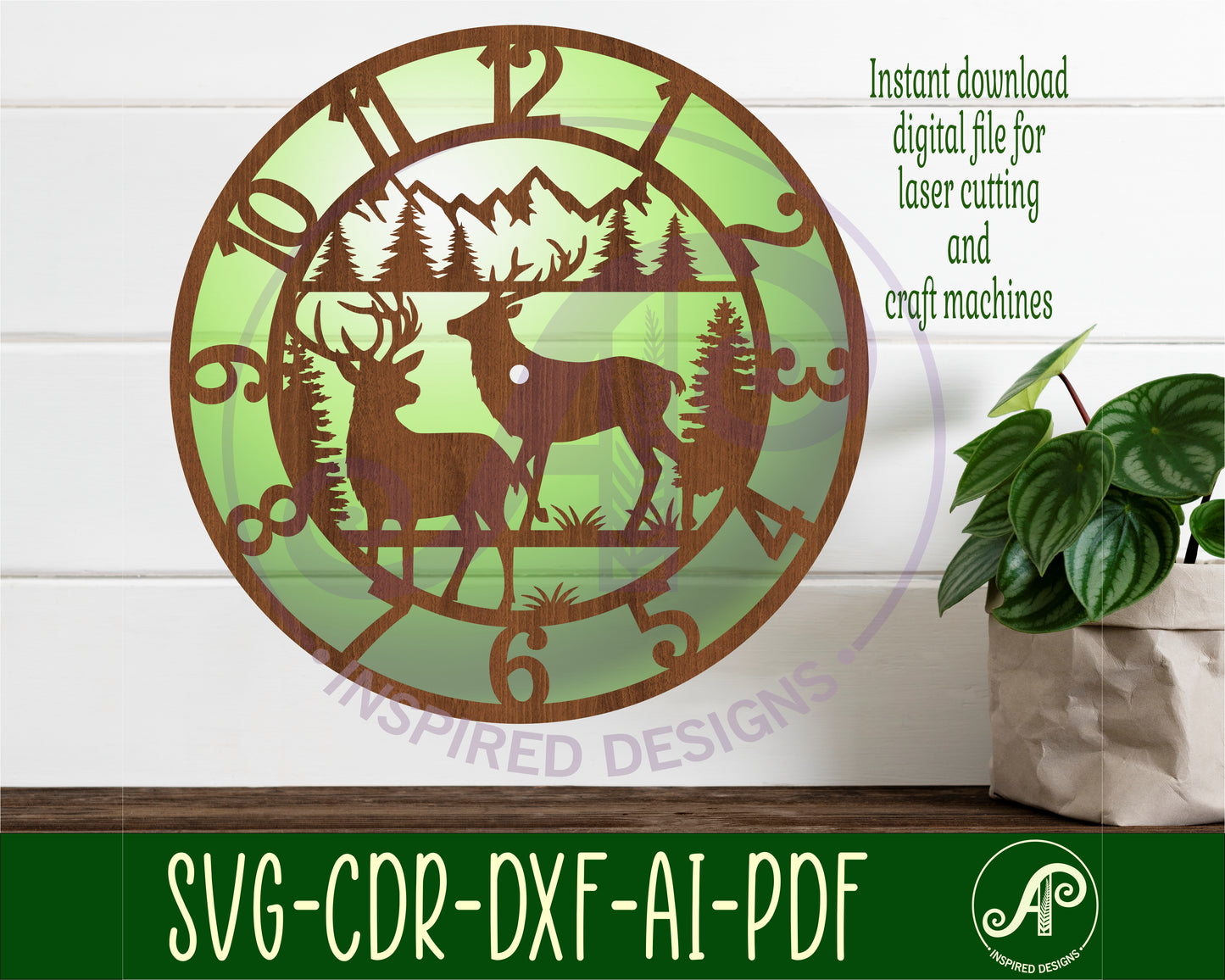 Deer clock template design