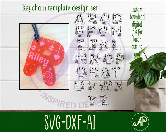 Christmas letter tag designs SVG / DXF / AI