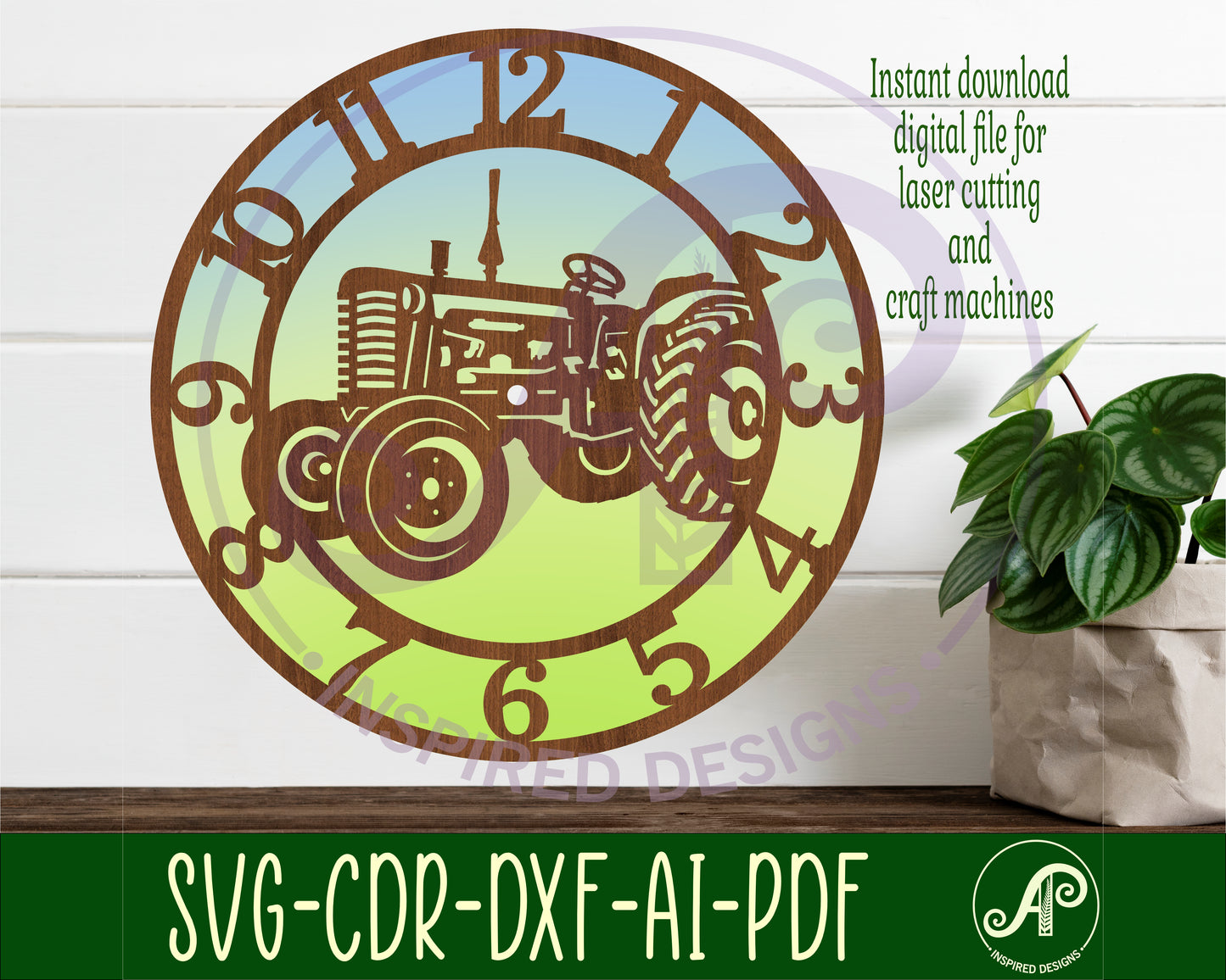 Tractor clock template design