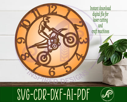 Motocross wall clock template designs