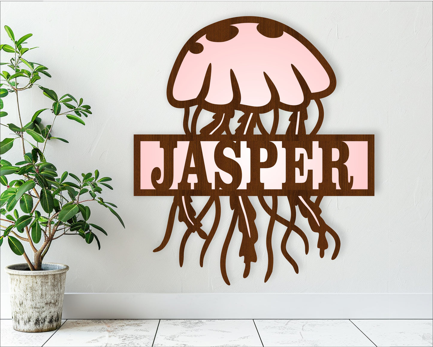 Jellyfish name sign SVG / DXF / AI / PDF / CDR