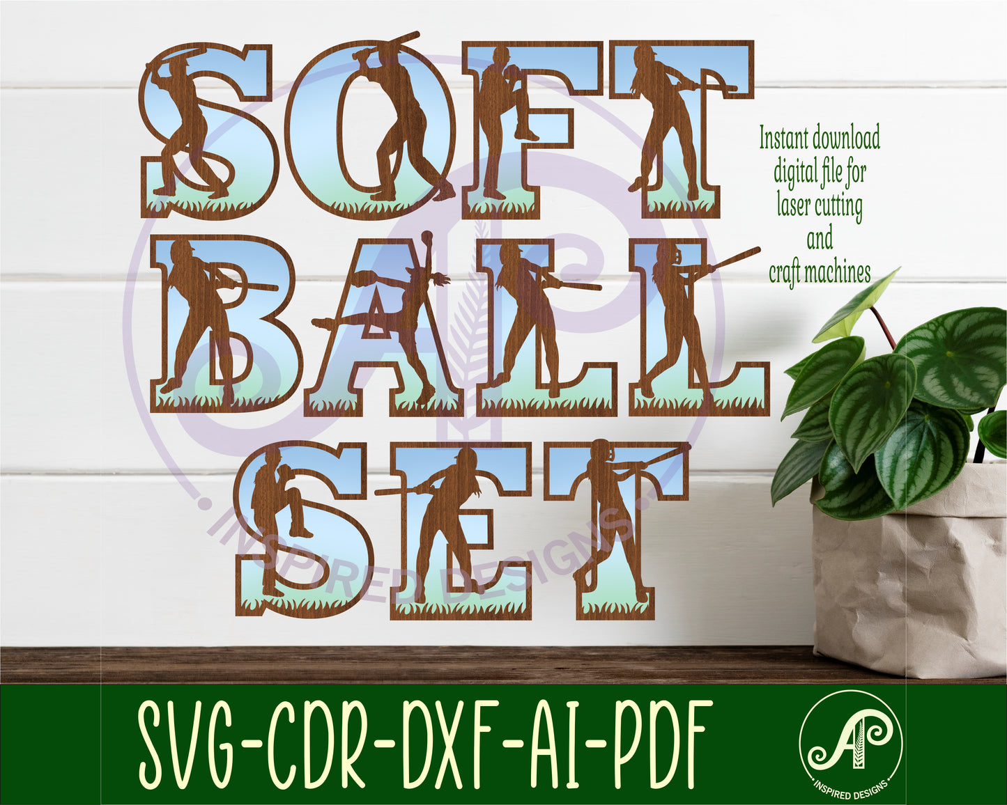 Softball alphabet letter set. 50 letter options