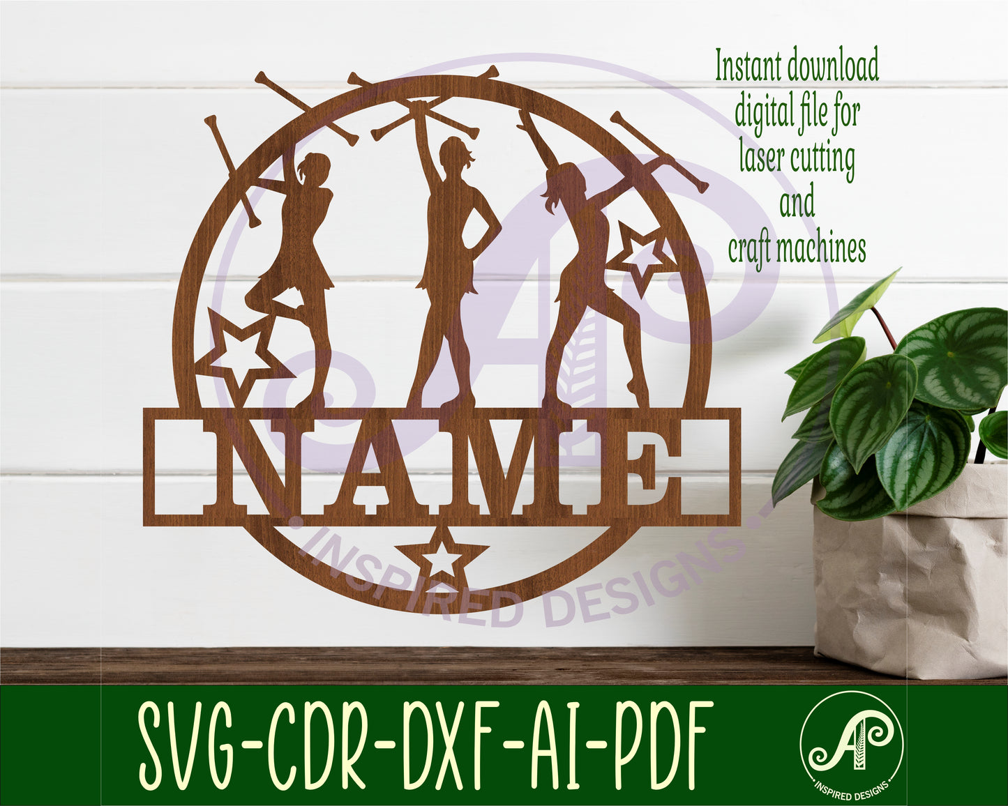 Majorette name wall sign. SVG / DXF / AI / PDF / CDR