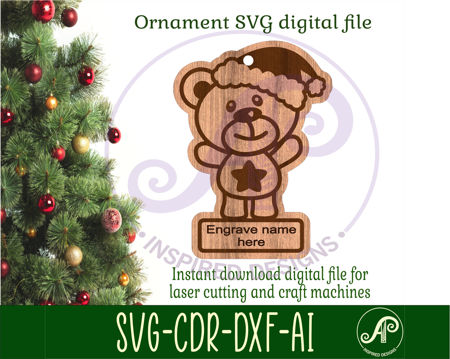 Teddy bear ornament ornament design SVG / DXF / AI