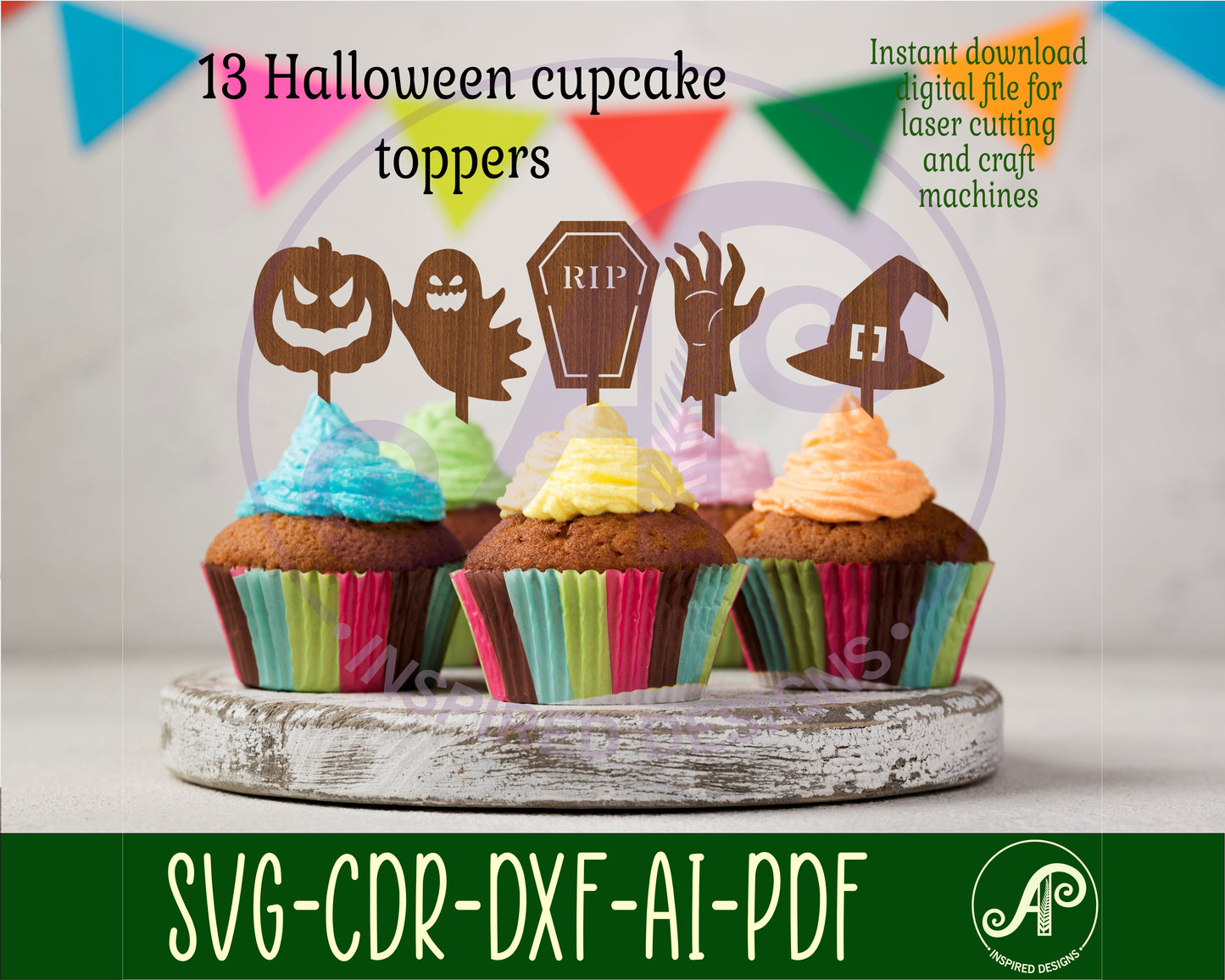 Halloween cupcake topper design SVG / DXF / AI / PDF / CDR