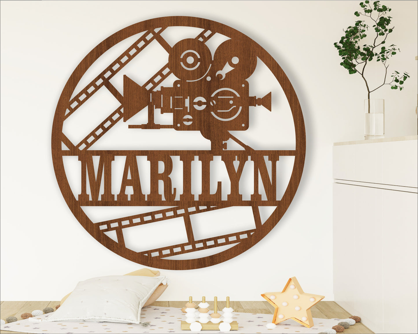 Movie themed name wall sign. SVG / DXF / AI / PDF / CDR