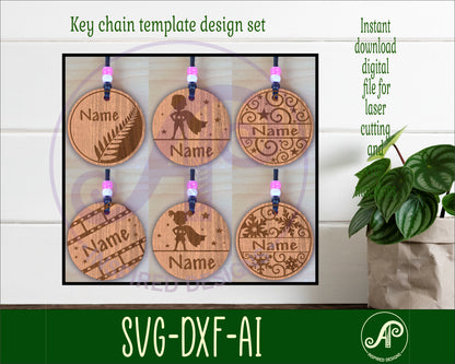 Round tag designs set 3  SVG / DXF / AI