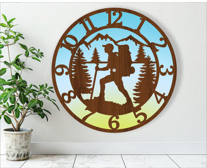 Hiking wall clock template designs