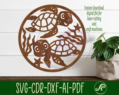 cute turtle wall sign design SVG / DXF / AI / PDF / CDR