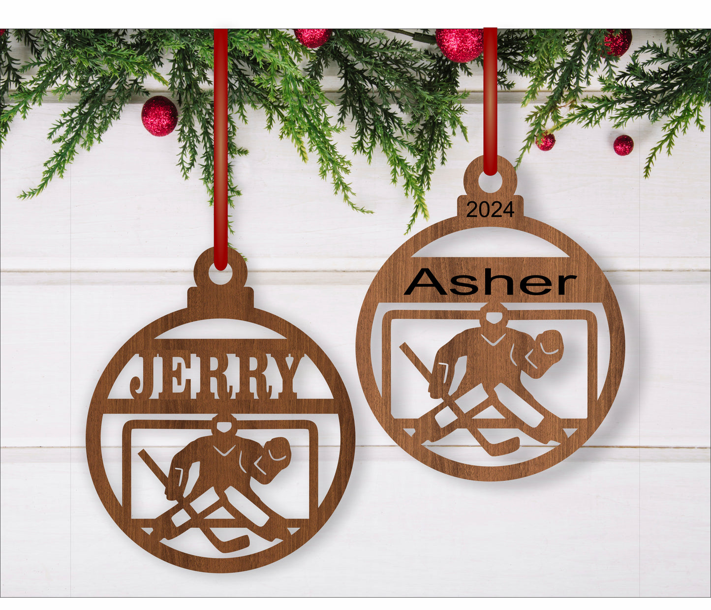 Hockey goalie Christmas Ornament SVG laser cut files