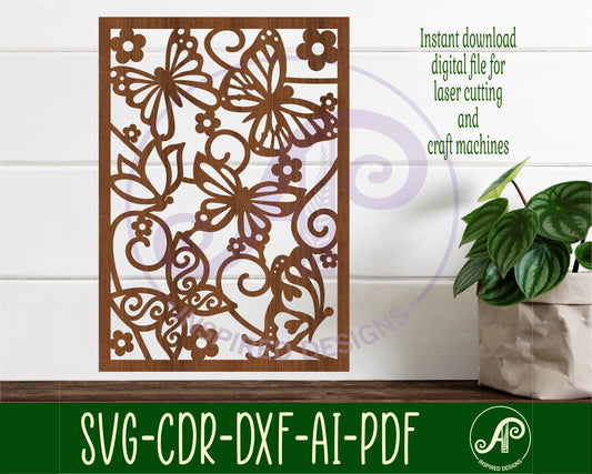 Butterfly A4 wall sign design SVG / DXF / AI / PDF / CDR