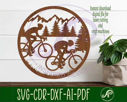 Cyclist wall sign design SVG / DXF / AI / PDF / CDR