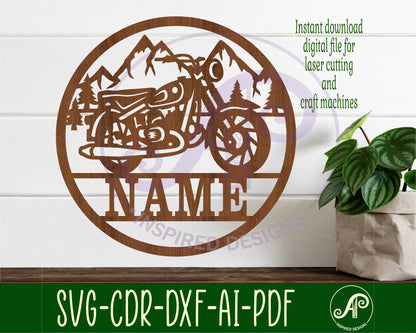 Motorcycle name wall sign. SVG / DXF / AI / PDF / CDR