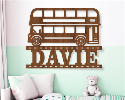 Double decker bus shape name sign SVG / DXF / AI / PDF / CDR