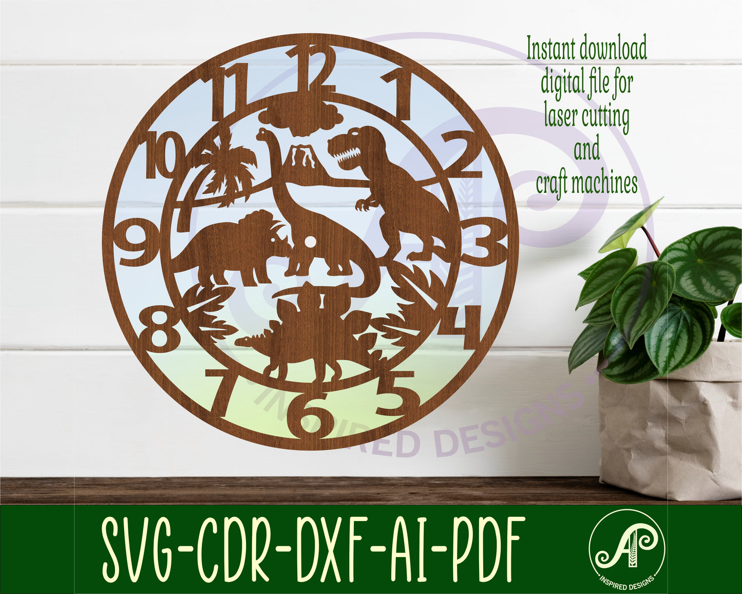 Dinosaur clock template design