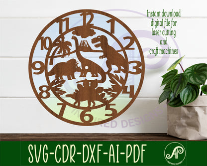 Dinosaur clock template design