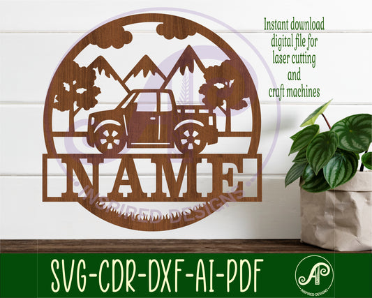 Truck name wall sign. SVG / DXF / AI / PDF / CDR