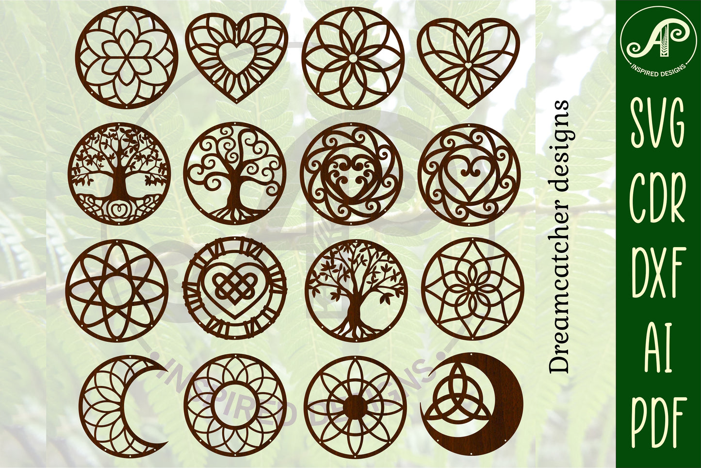 Dreamcatcher wall sign designs bundle  SVG / DXF / AI / PDF / CDR