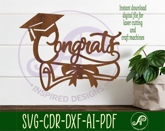 Congrats graduation wall sign design SVG / DXF / AI / PDF / CDR