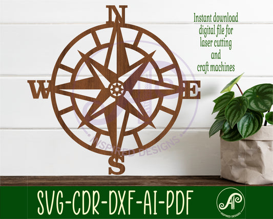 Compass wall sign design SVG / DXF / AI / PDF / CDR