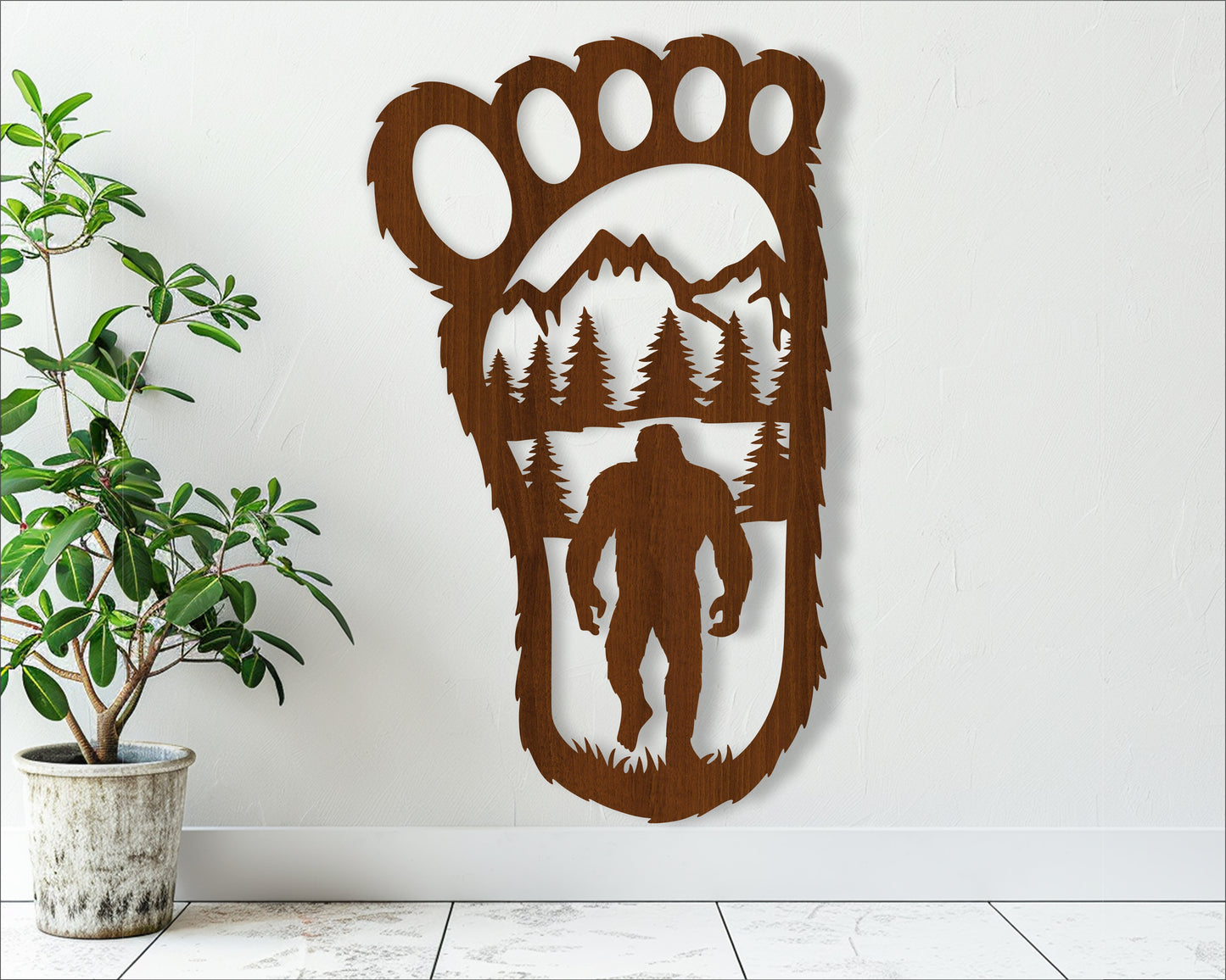 Bigfoot footprint wall sign design SVG / DXF / AI / PDF / CDR