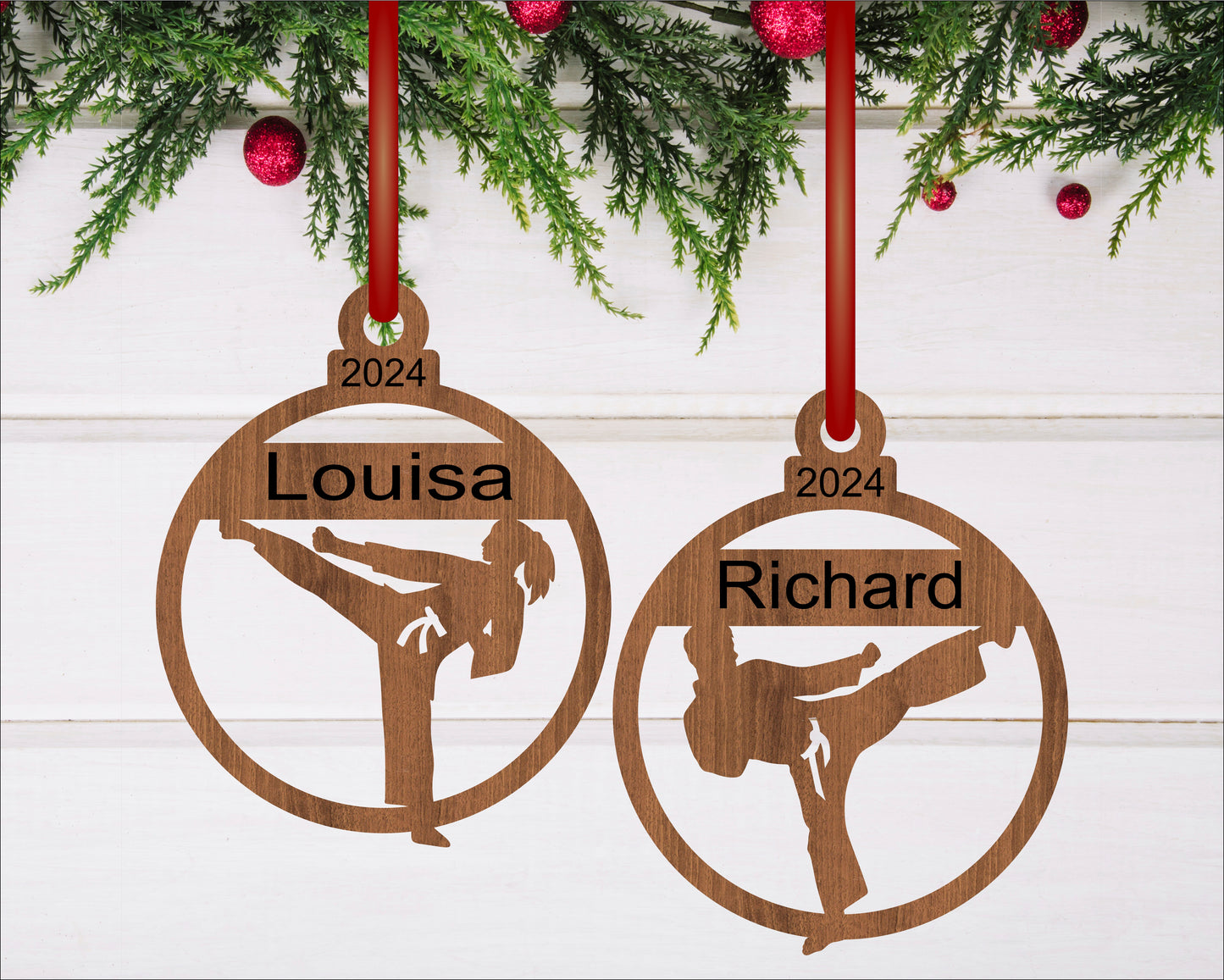 Karate Christmas Ornament SVG laser cut files