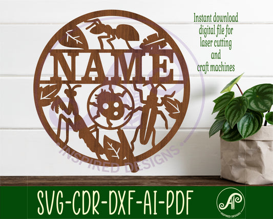 Bugs name wall sign. SVG / DXF / AI / PDF / CDR