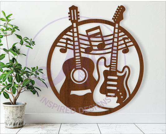 Guitars wall sign design SVG / DXF / AI / PDF / CDR