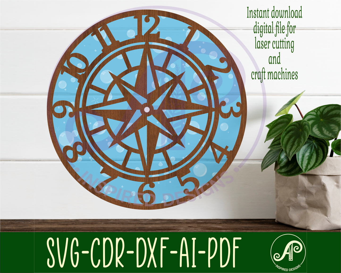 Compass clock template design