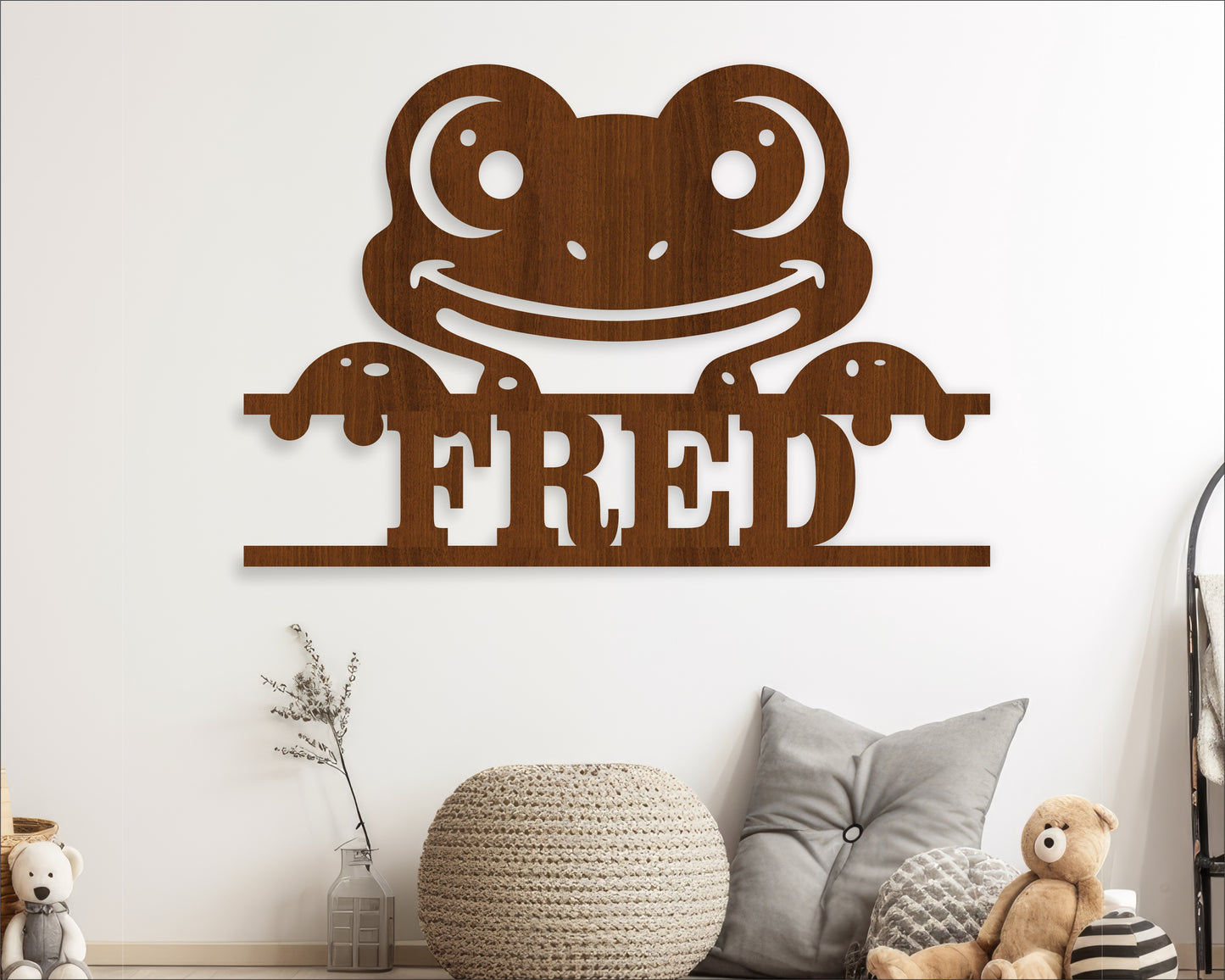 Frog name sign SVG / DXF / AI / PDF / CDR