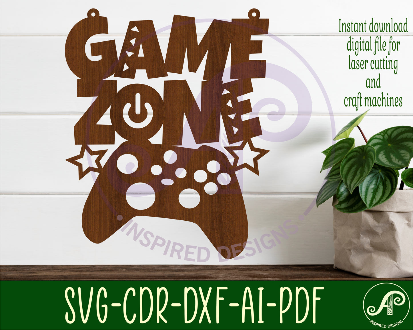 Game zone X wall sign design SVG / DXF / AI / PDF / CDR