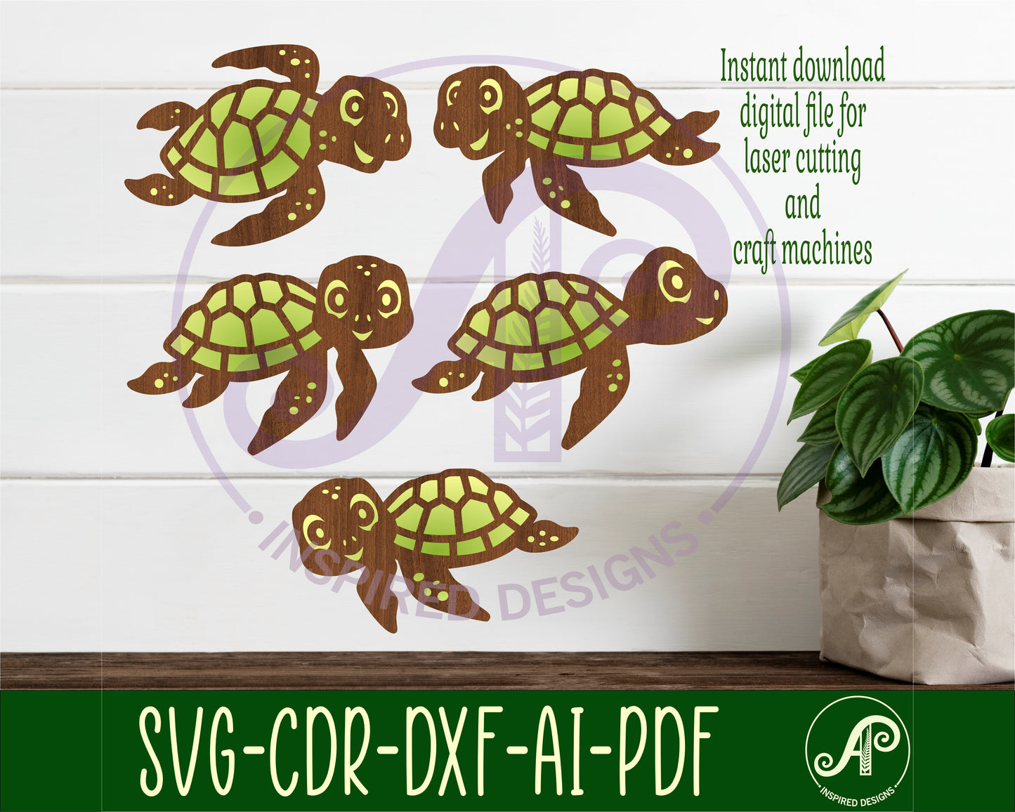 Turtle designs, 5 two layer shapes