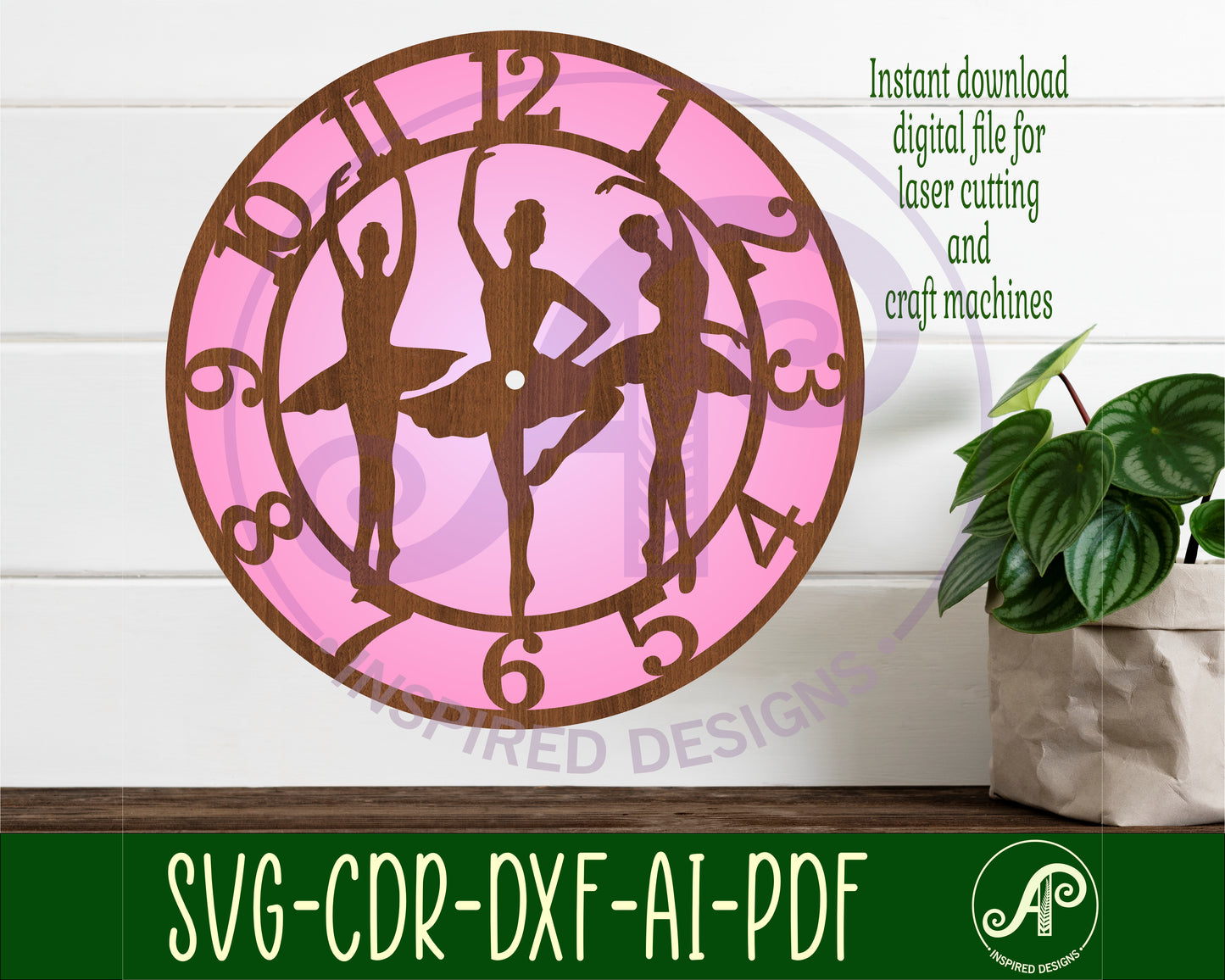 Ballerina clock template design