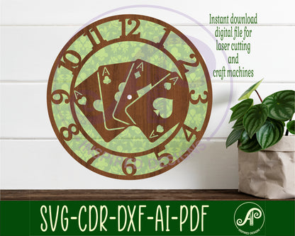 Playing cards clock template design