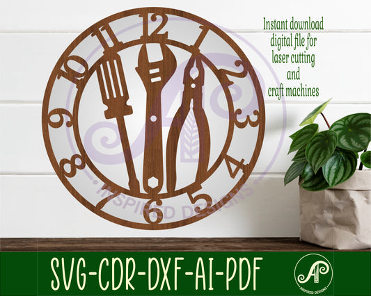 tools wall clock template designs