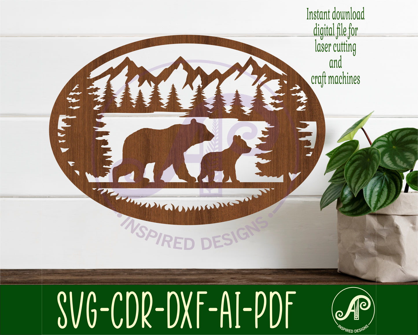 Bears wall sign design SVG / DXF / AI / PDF / CDR