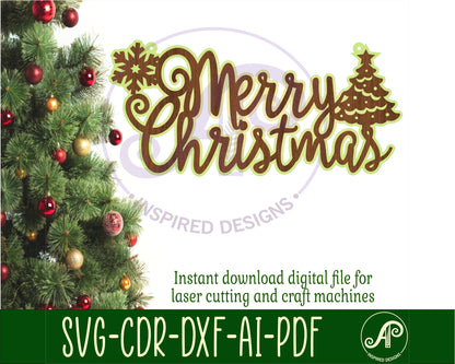 Merry Christmas wall sign design SVG / DXF / AI / PDF / CDR