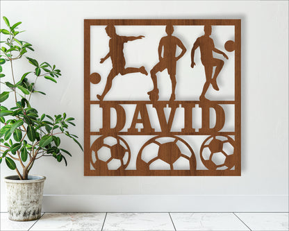 Soccer - football male name wall sign. SVG / DXF / AI / PDF / CDR