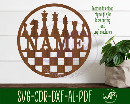 Chess name wall sign. SVG / DXF / AI / PDF / CDR