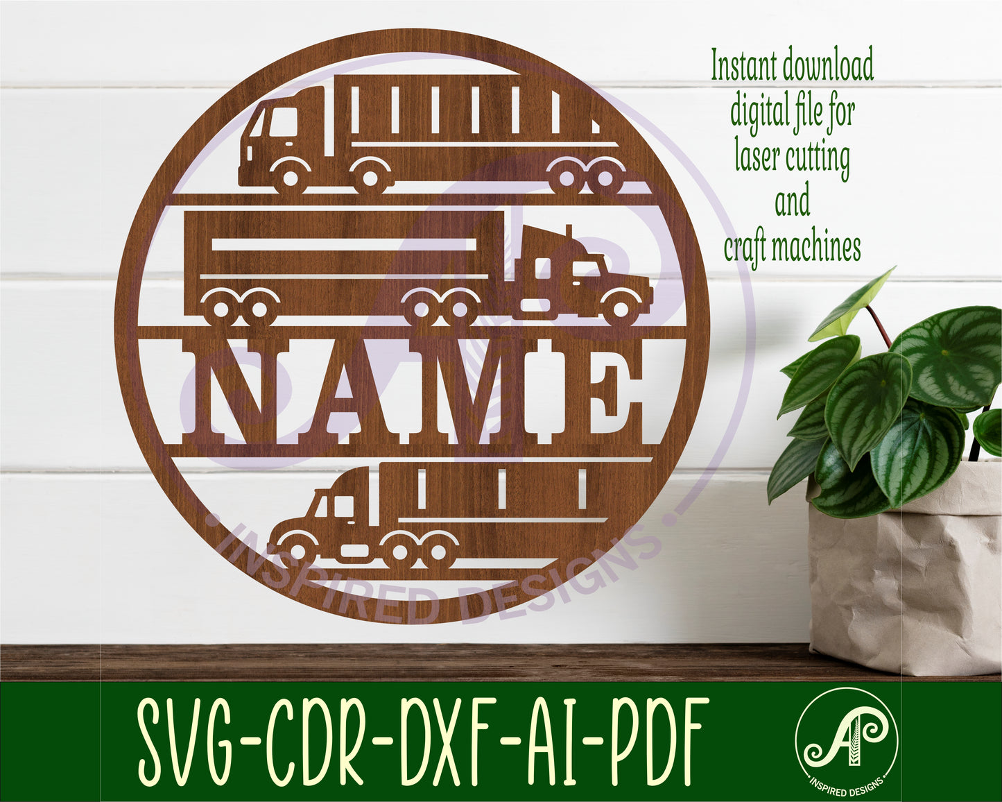 Trucks name wall sign. SVG / DXF / AI / PDF / CDR